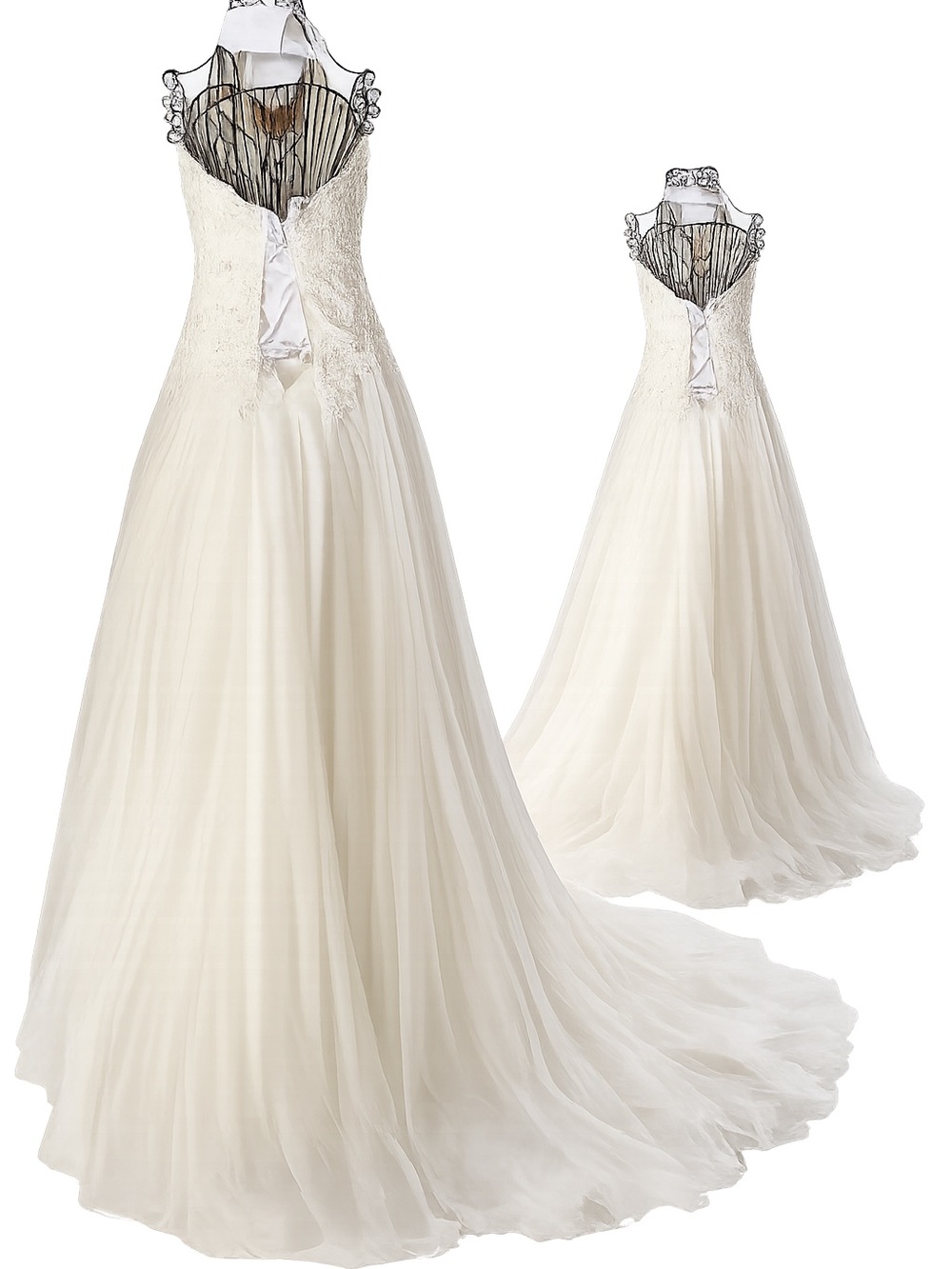 Mori Lee Strapless Sweetheart Lace Appliqué Ball Gown in Ivory